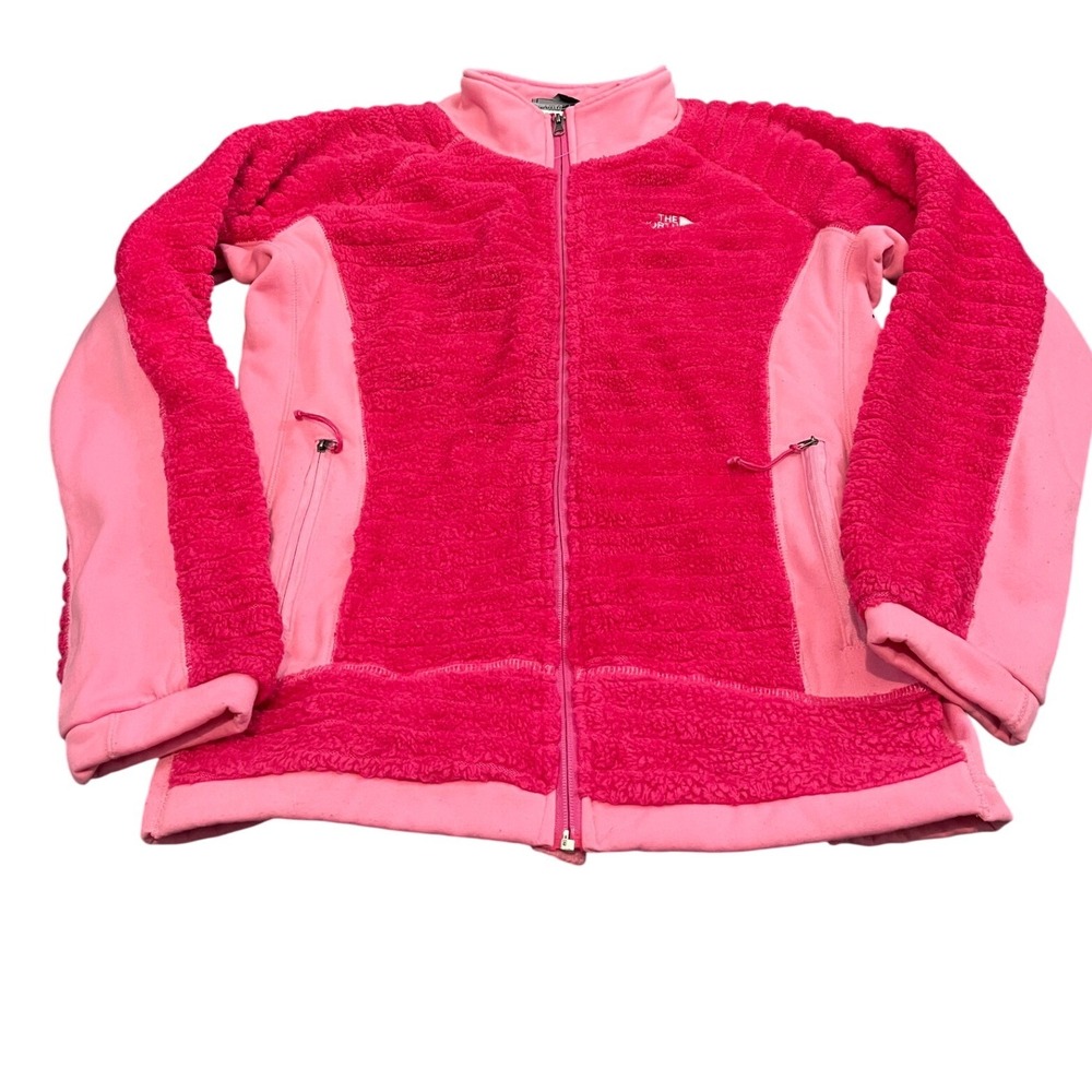 The North Face Fleece Jacket‎ Womens XL Pink Full Zip High Pile Osito Mock Neck
